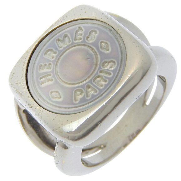 Hermes Hermès Corozo Series Ring, Size 9.5, BIJOUTERIE FANTAISIE with Shell, ... - Picture 1 of 6
